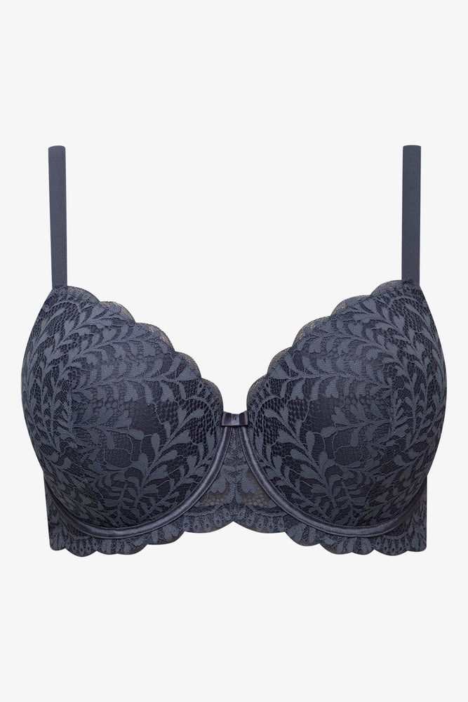 2 Pack Lace Balconette Bra Blue & Grey (2)