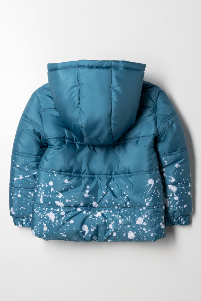 Batman Puffer Jacket Teal (3)