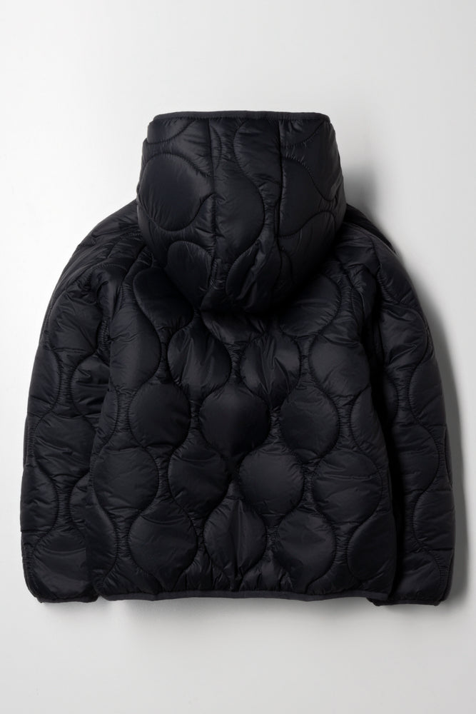 Hooded Puffer Jacket Black (3)