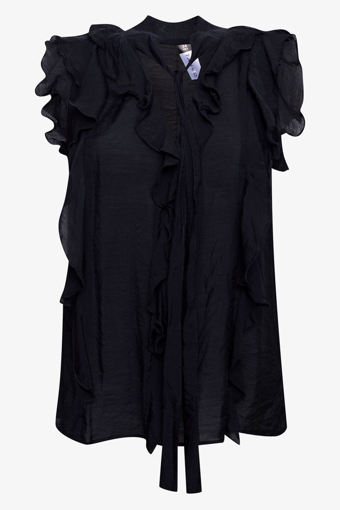 Ruffle Blouse Black