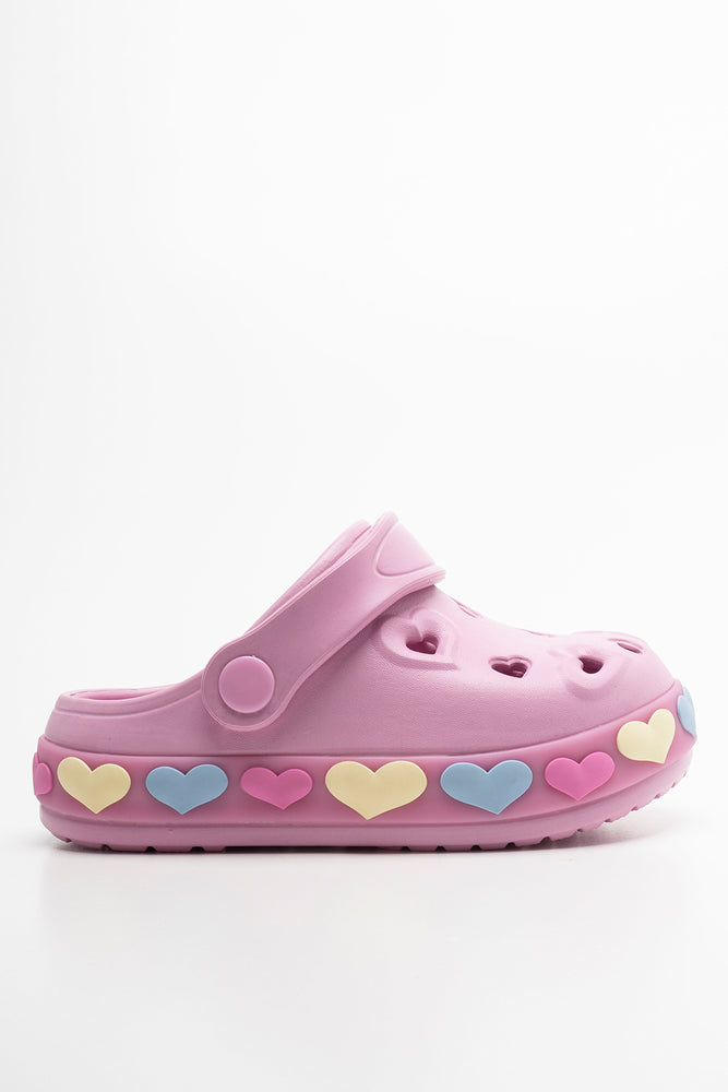 Heart Light Up Clog Pink