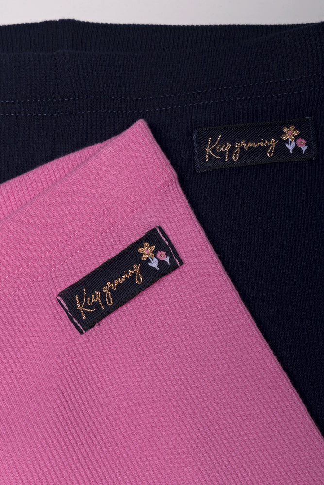 2 Pack Rib Leggings Pink And Navy