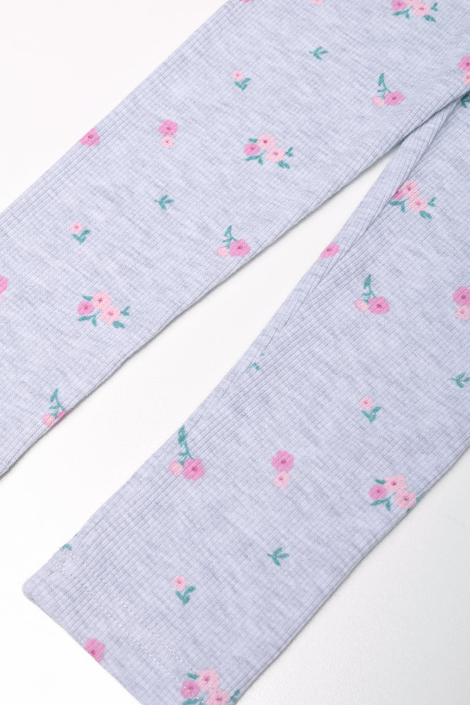 Floral Legging Grey (1)