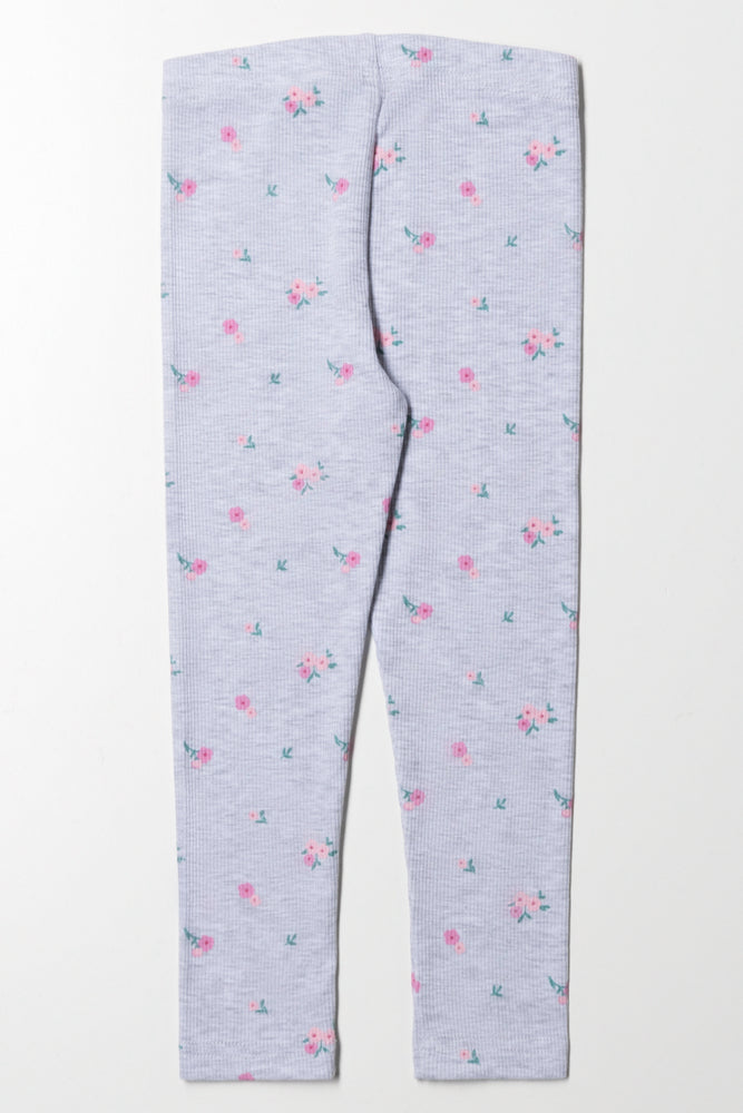 Floral Legging Grey (2)