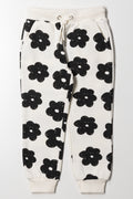 Big Flower Trackpants White & Black