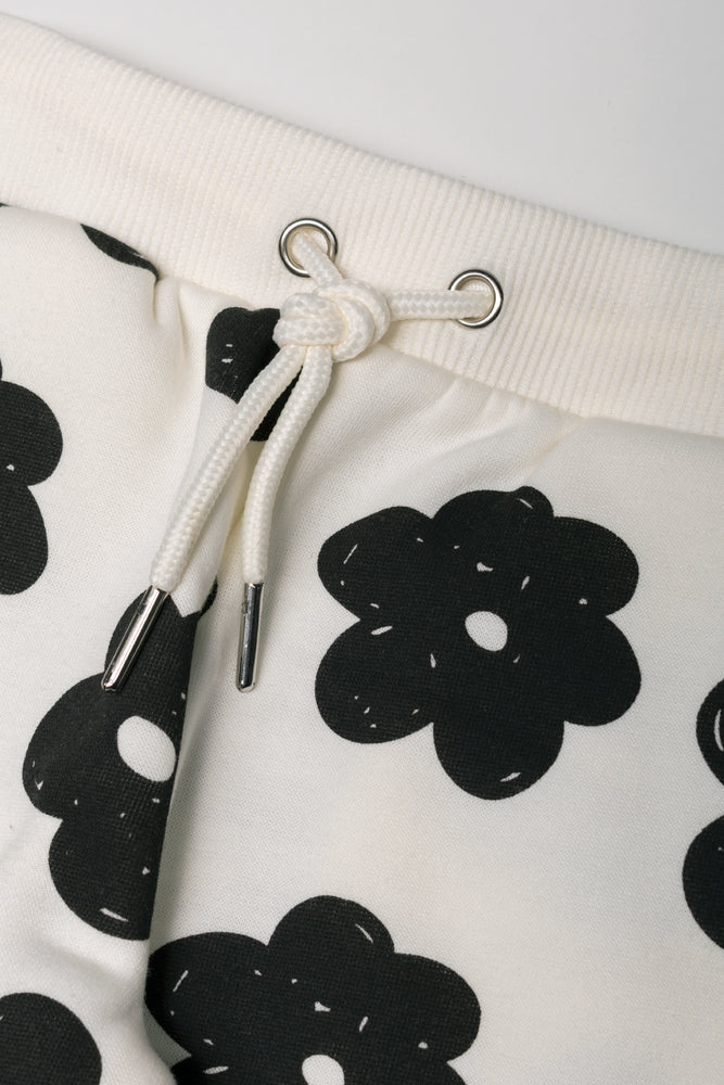 Big Flower Trackpants White & Black (2)