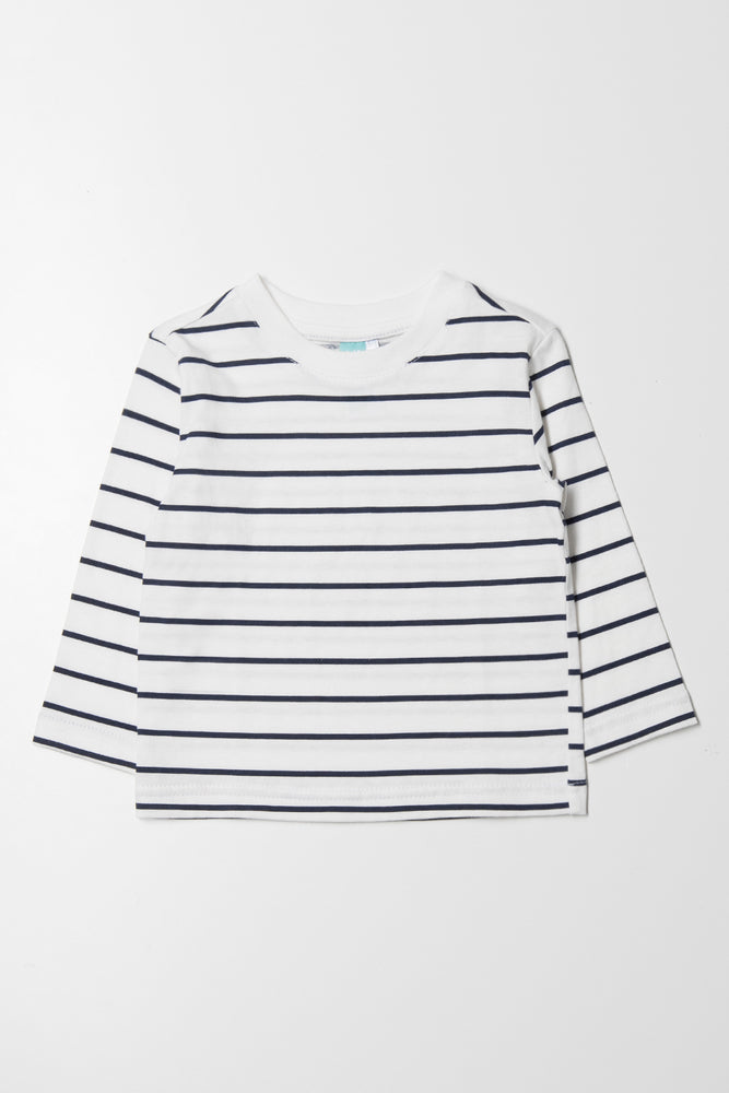 Stripe Long Sleeve T-Shirt Navy And White