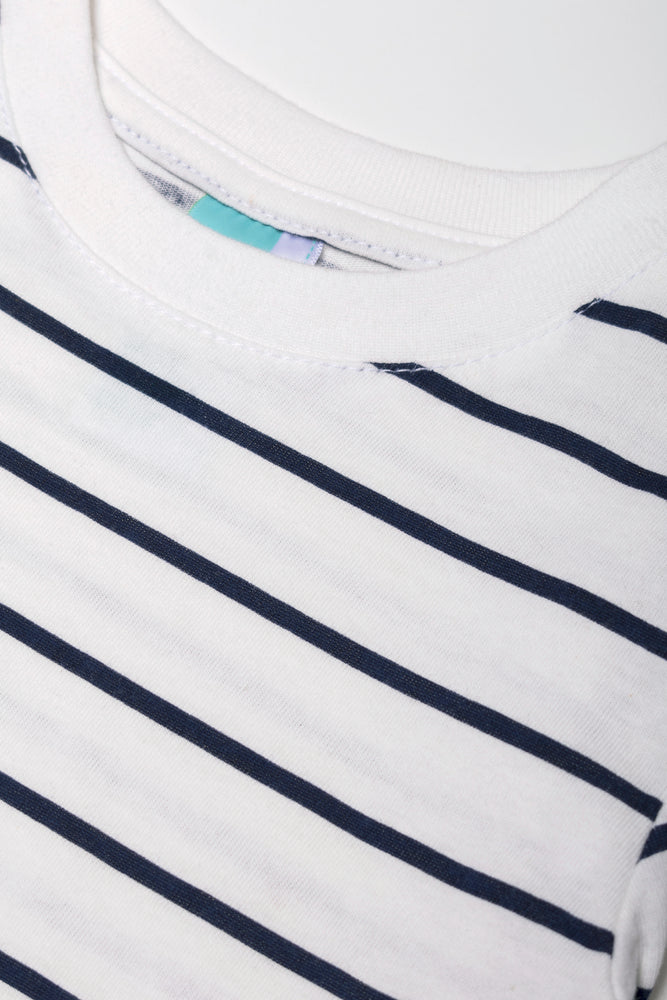 Stripe Long Sleeve T-Shirt Navy And White