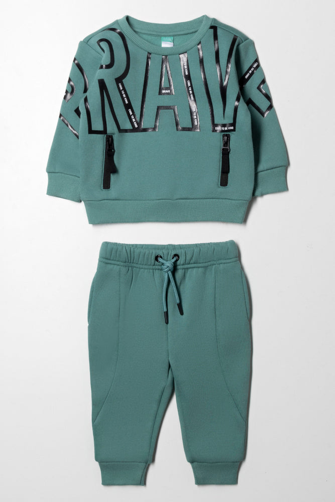 Crew Neck Tracksuit Green