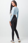 Seamless Long Sleeve Top Bright Blue (2)