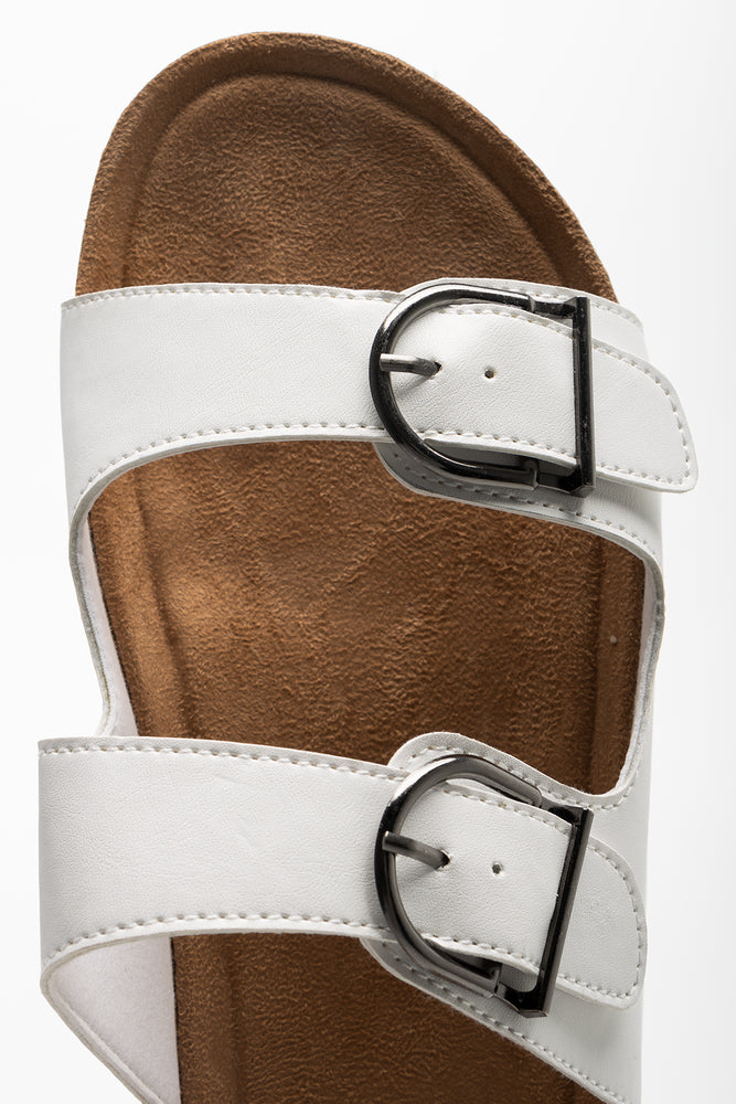 Double Band Buckle Sandal White (4)