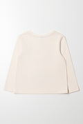 Girl Long Sleeve T-Shirt Cream (2)