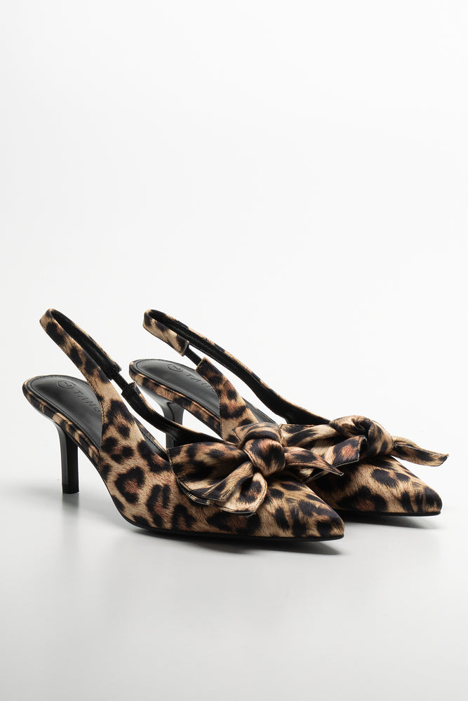 Leopard Print Sling Back Heels Multi