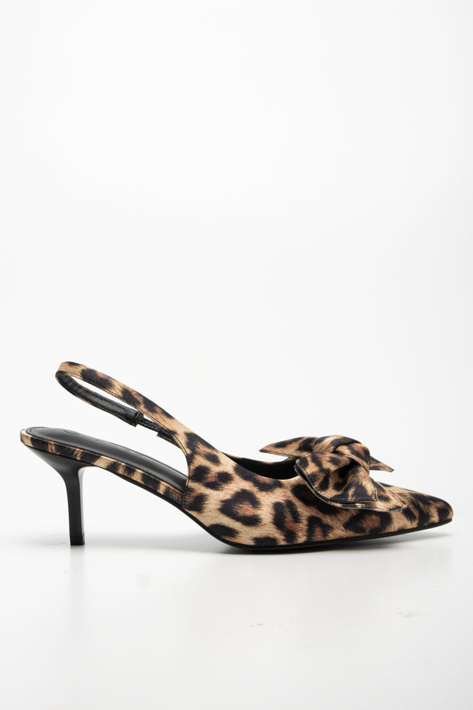 Leopard Print Sling Back Heels Multi