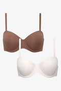 2 Pack Smooth Mutiway Bras Small Dusty Pink And Brown (1)