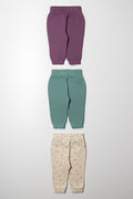 3 Pack Track Pants Purple, Green And Cream (2)