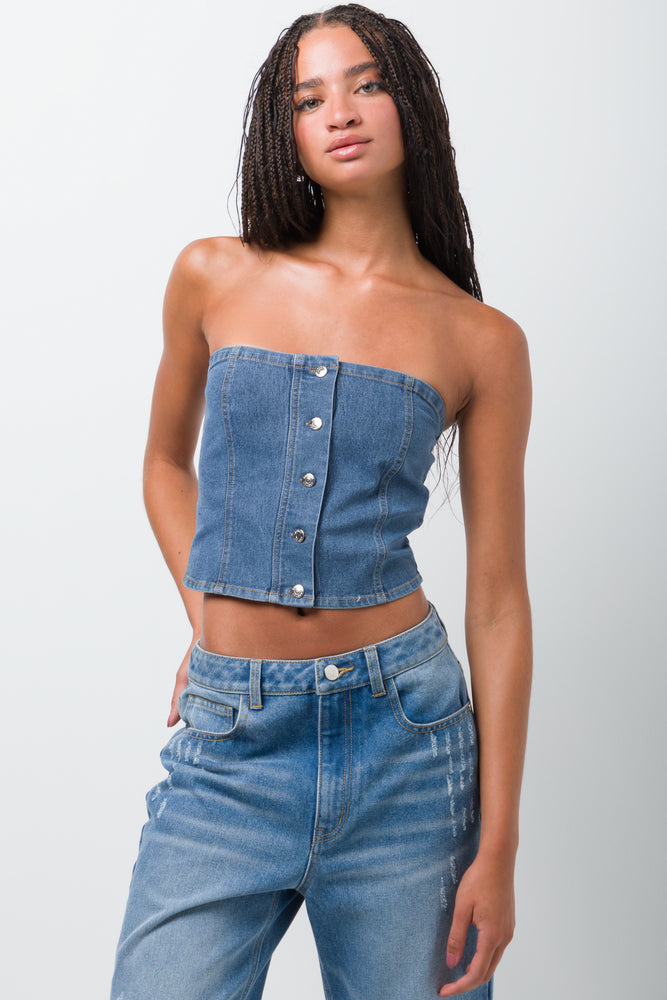 Denim Tube Top Blue