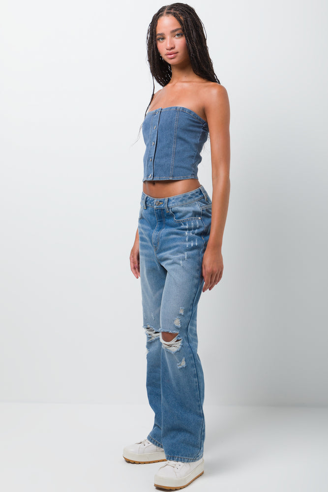 Denim Tube Top Blue