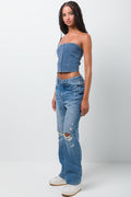 Denim Tube Top Blue (1)