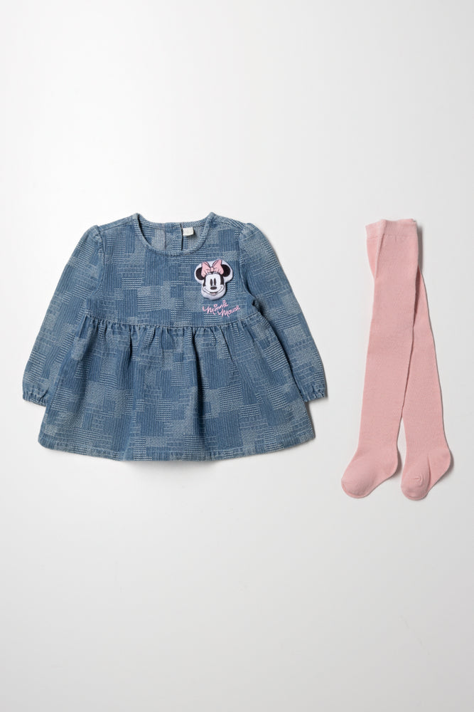 Minnie Mouse Dress and Tights Set Blue