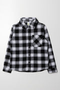 Check Long Sleeve Shirt Black And White