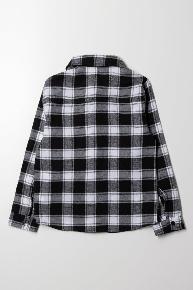 Check Long Sleeve Shirt Black And White (2)