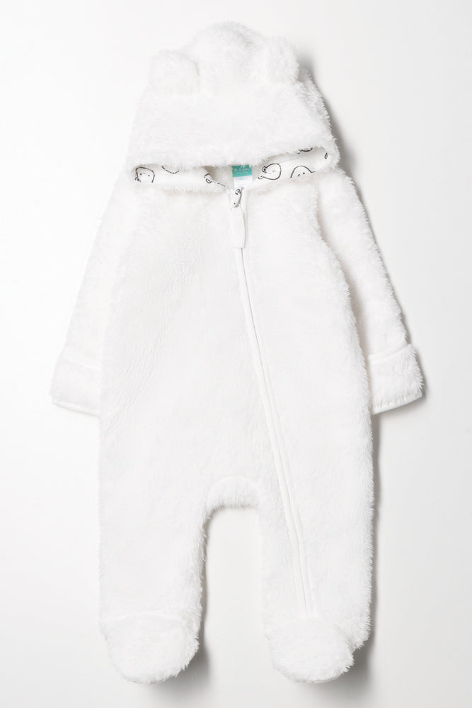 Fleece Baby Grow White