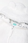 Fleece Baby Grow White (1)