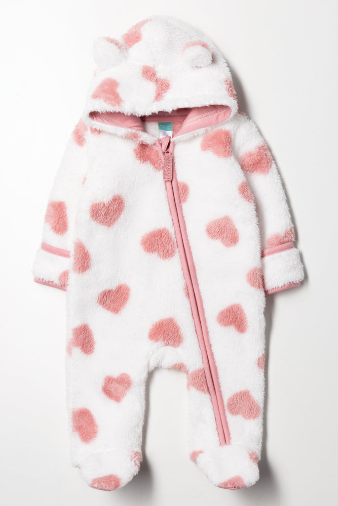 Heart Babygrow Pink