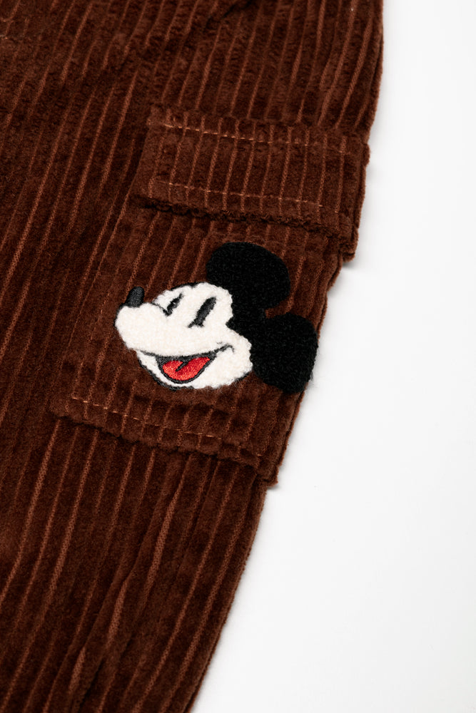 Mickey Mouse Long Corduroy Pants Brown