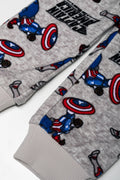 Captain America Fleece Long Sleeve Pyjamas Navy And Cream (2)