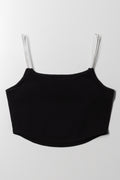 Stripe Crop Top Black (2)