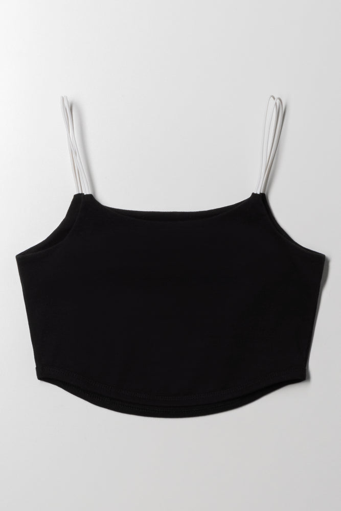 Stripe Crop Top Black (2)