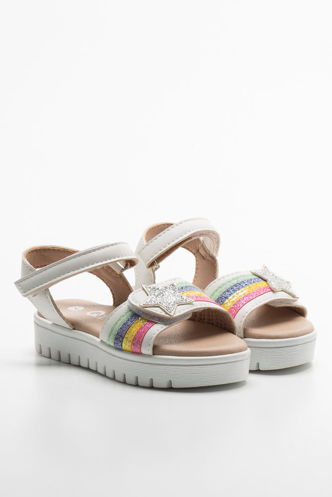 Rainbow Sandal White