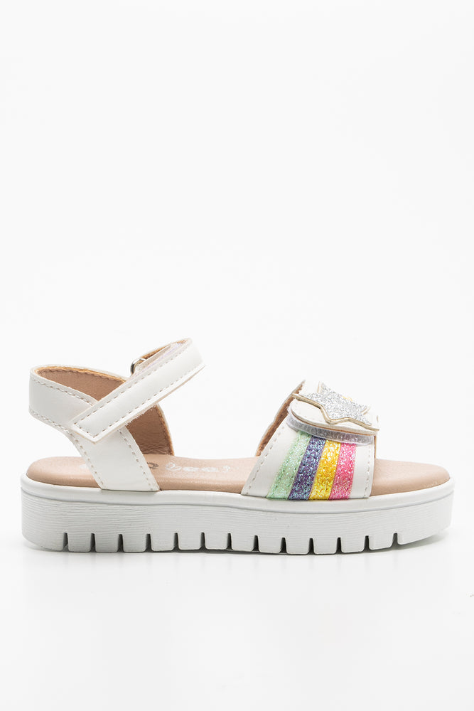 Rainbow Sandal White