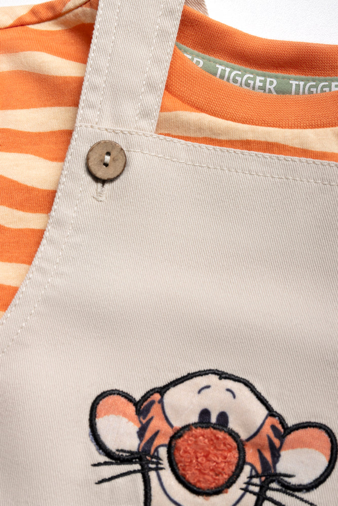 Tigger Dungaree Set Natural And Orange