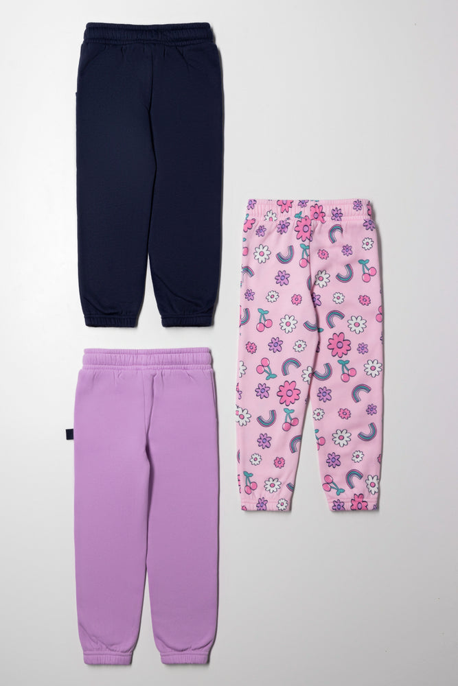 3 Pack Trackpants Navy, Purple & Pink (4)