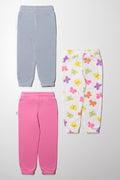 3 Pack Trackpants Pink, Grey And White (4)