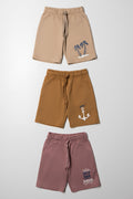 3 Pack Knit Shorts Natural