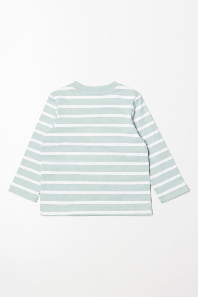 Stripe Long Sleeve T-Shirt Green (2)