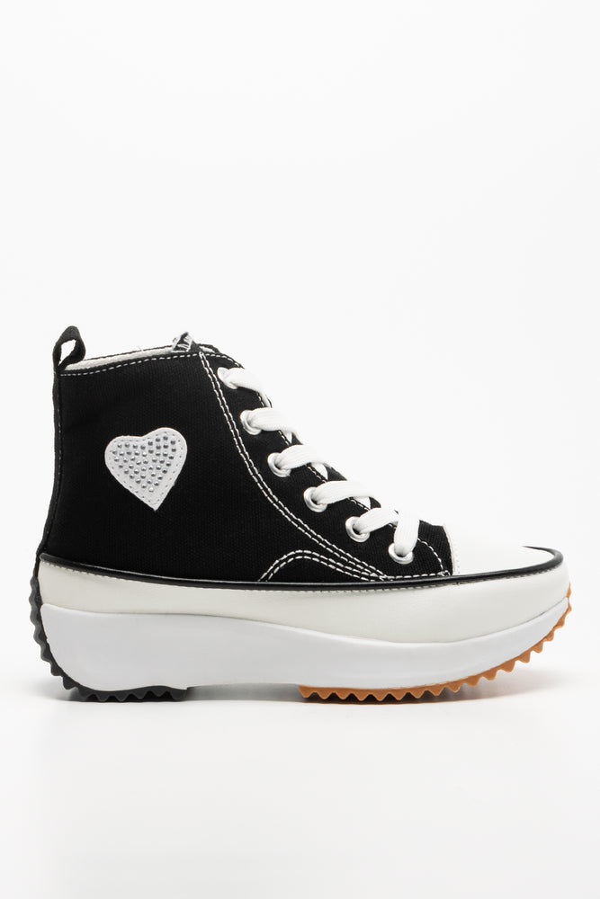 Diamante Heart High Top Black (1)