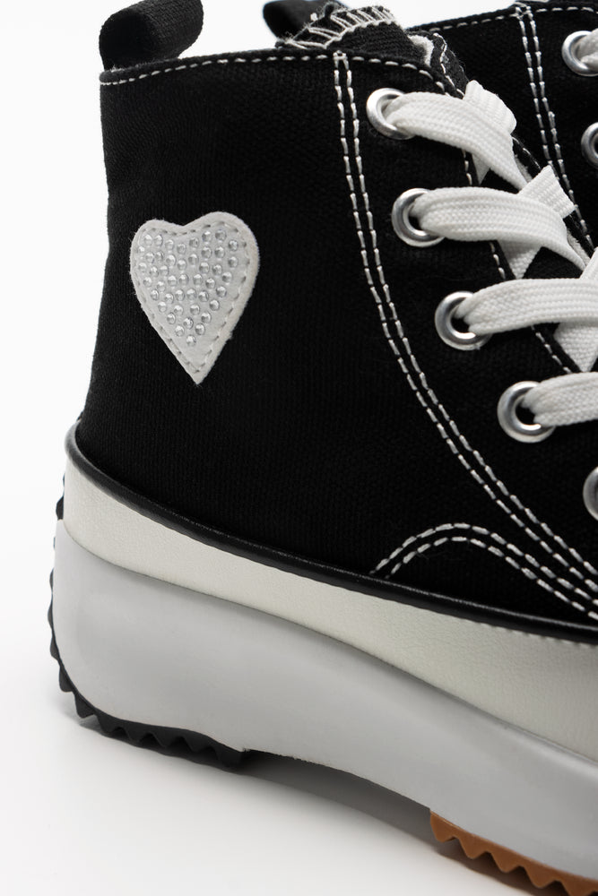 Diamante Heart High Top Black (3)