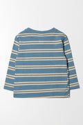 Stripe Long Sleeve T-Shirt Teal And Natural (2)