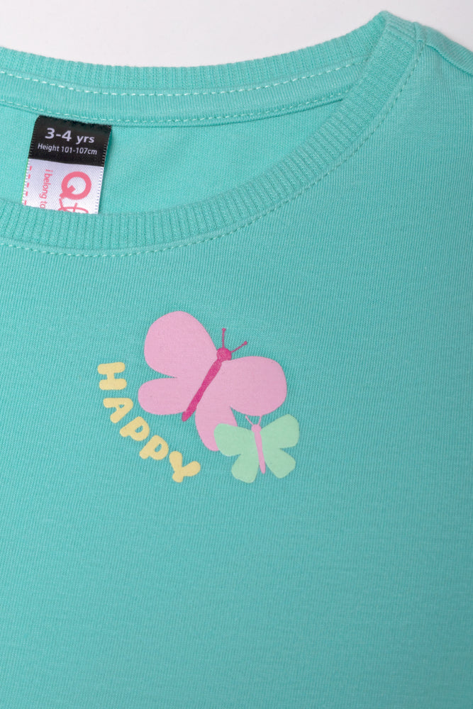 Butterfly Long Sleeve T-Shirt Teal