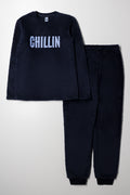 Chilling Long Sleeve Pyjamas Navy