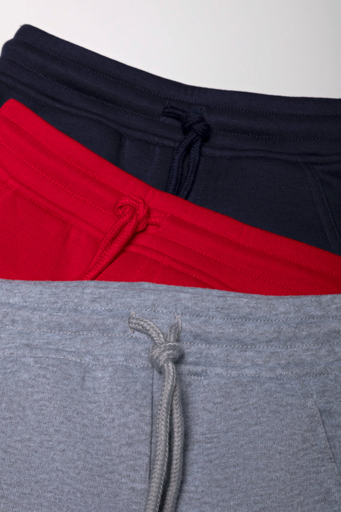 3 Pack Trackpants Red, Grey And Navy