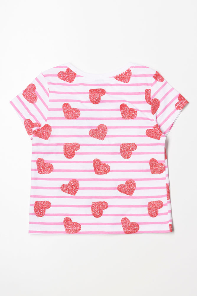 Heart Short Sleeve T-Shirt Red (2)