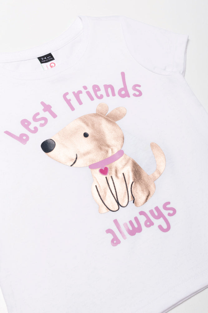 Dog Short Sleeve T-Shirt White