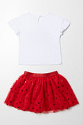 Tutu Skirt Set Red And White (4)