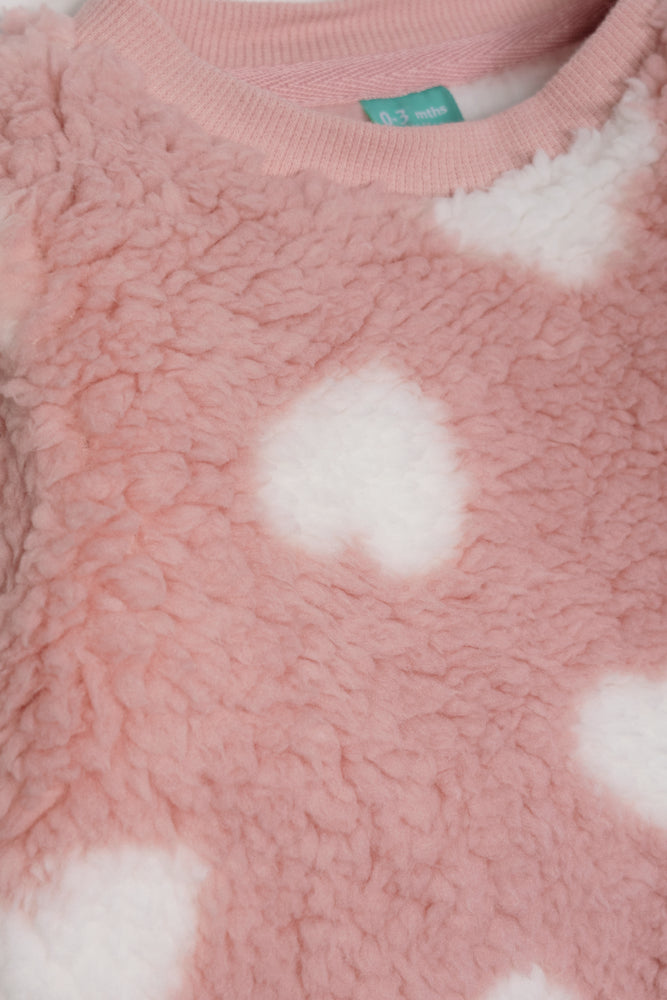 Fleece Heart Set Pink